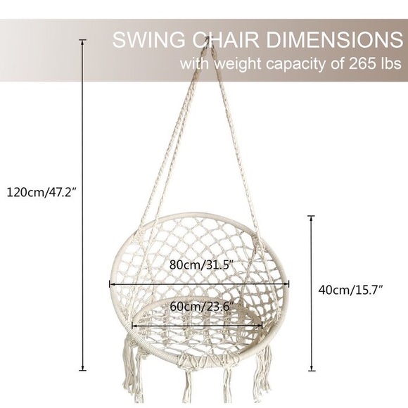 MACRAMÉ HAMMOCK SWING CHAIR - Picture 5 of 5